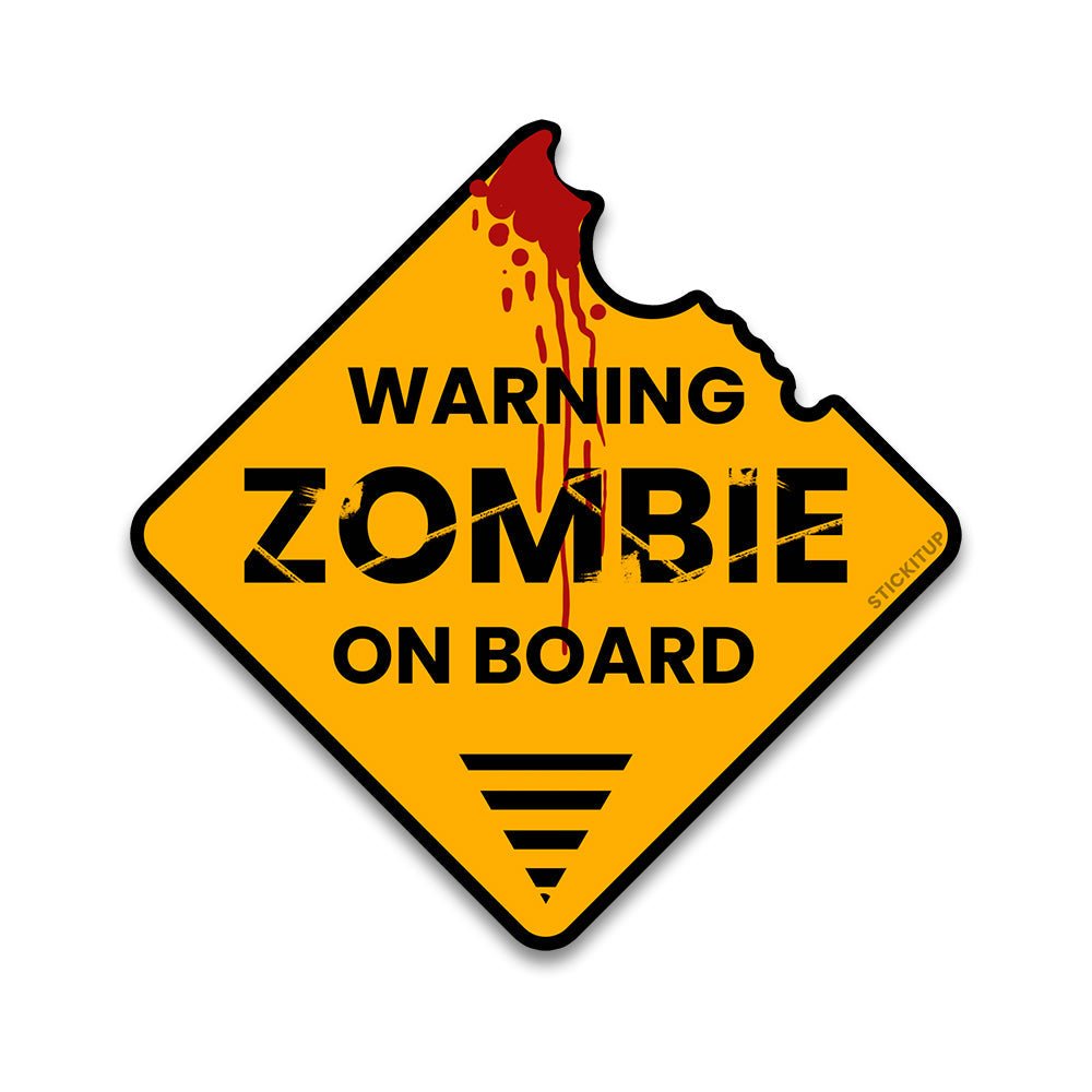 Zombie Bumper Sticker waterproof vinyl decal for laptop, bike, car & bottle