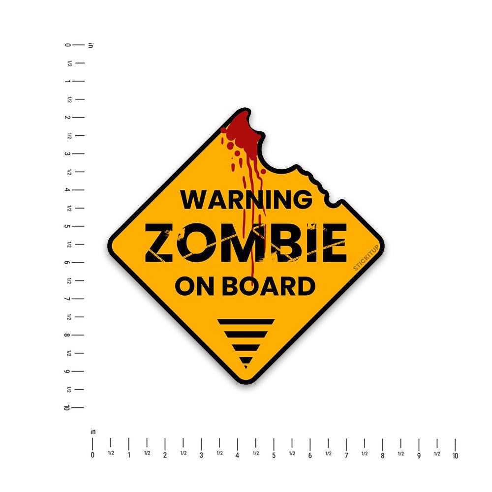 Zombie Bumper Sticker waterproof vinyl decal for laptop, bike, car & bottle