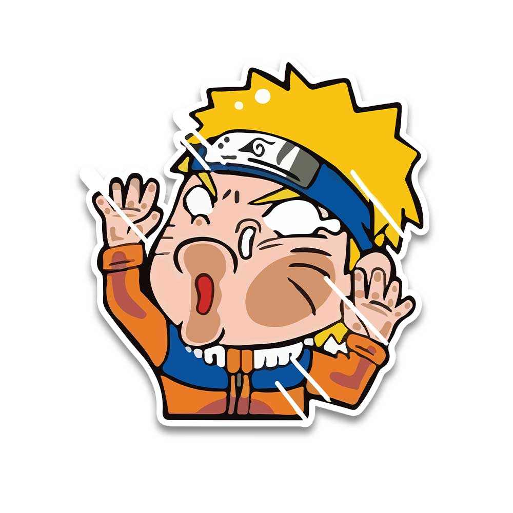 Flat Face Naruto Reflective Sticker | STICK IT UP
