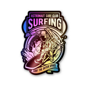 Astronaut Surf Club Holographic Stickers | STICK IT UP