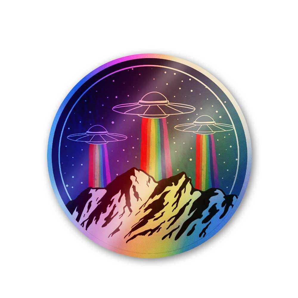 Ufo rainbow Holographic Stickers | STICK IT UP