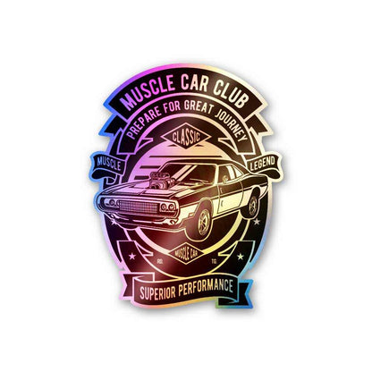 Muscle Car Club Holographic Stickers | STICK IT UP