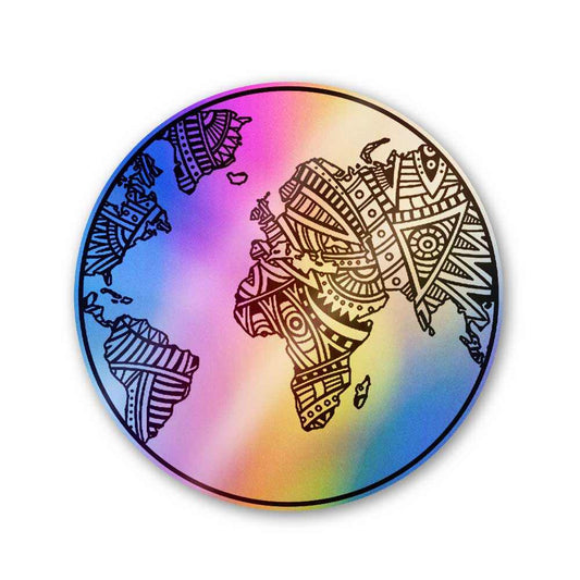 Mandala earth Holographic Stickers | STICK IT UP