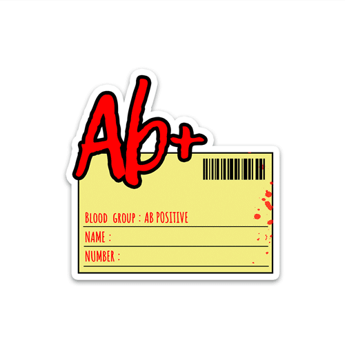 Blood group Ab Positive Reflective Sticker | STICK IT UP