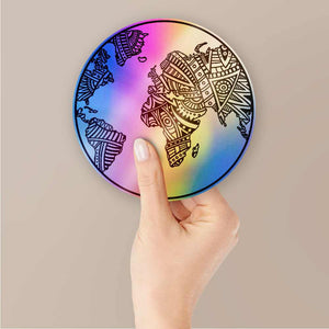 Mandala earth Holographic Stickers | STICK IT UP