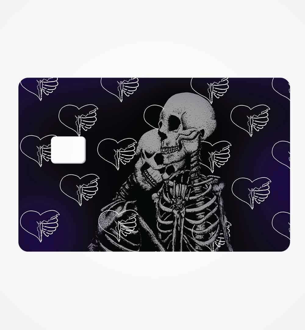 Skeleton in love with her girl credit card skin | STICK IT UP