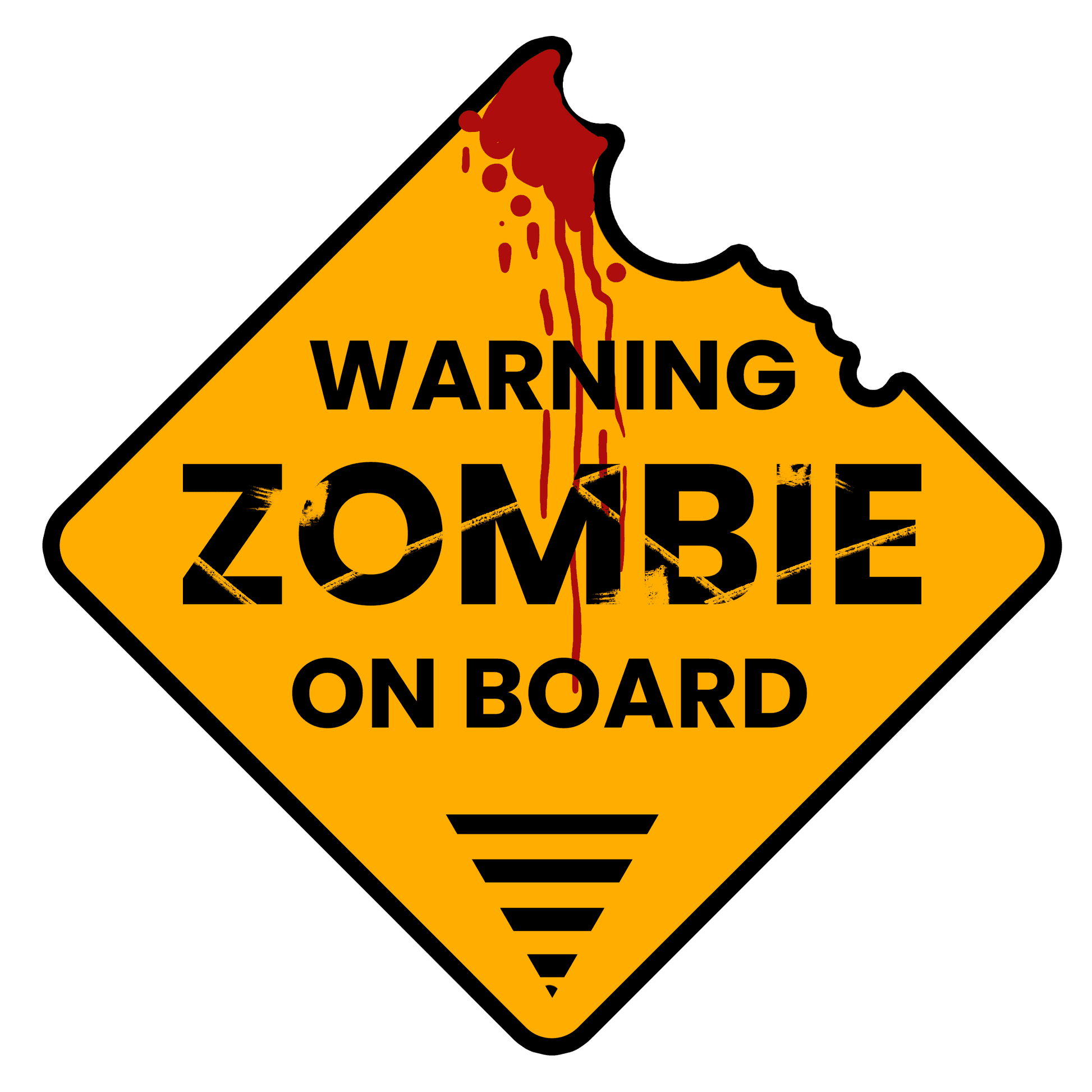 Zombie on board Reflective Sticker | STICK IT UP