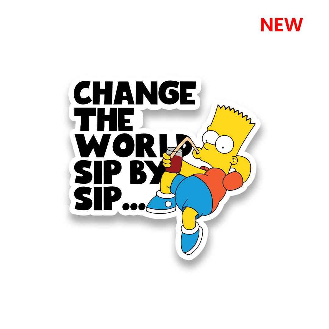 Change The World Sip By Sip Sticker | STICK IT UP