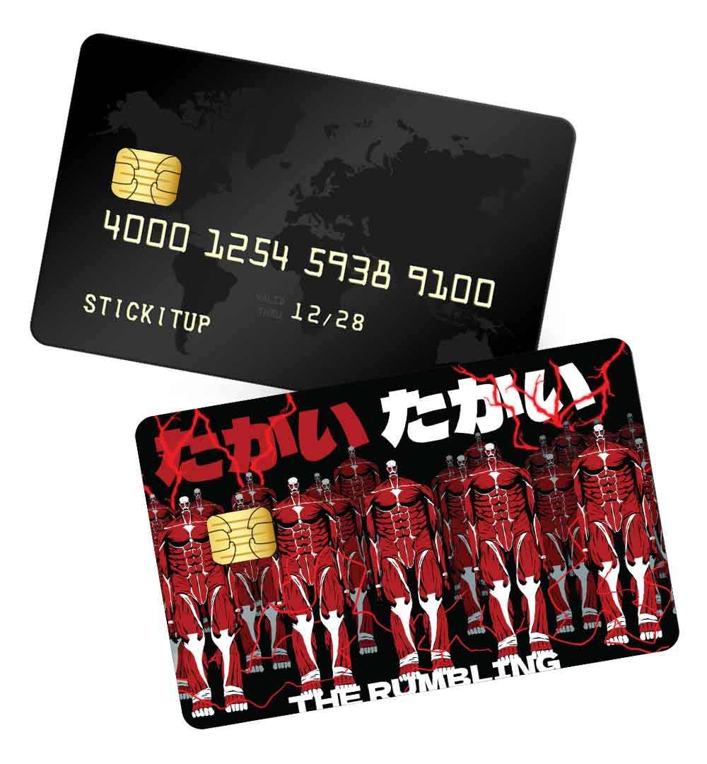 The rumbling in chinese font credit card skin | STICK IT UP