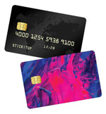 Dark pink and blue oil painting credit card skin | STICK IT UP