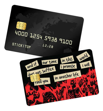 Burning skeleton credit card skin | STICK IT UP