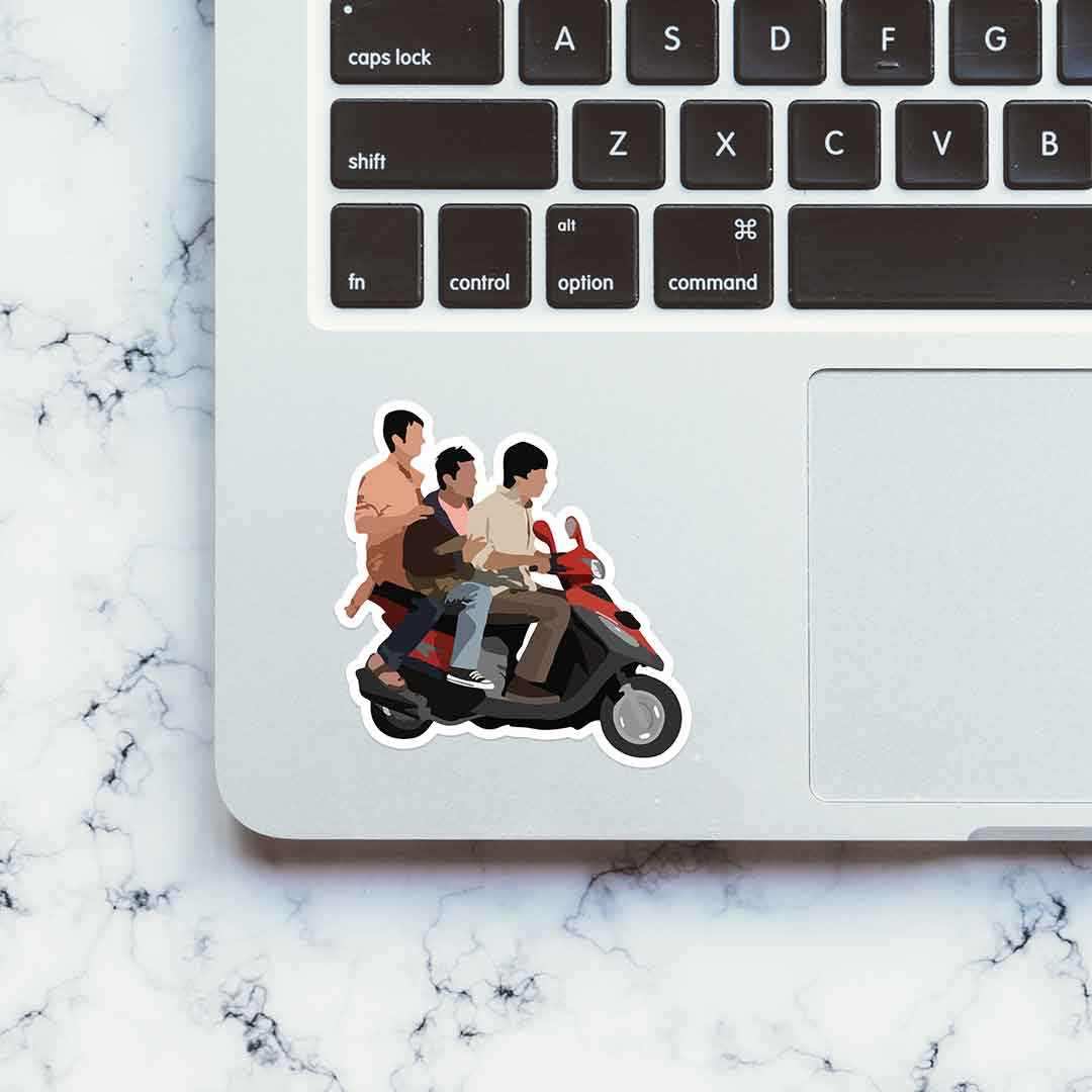 3 Idiots Sticker waterproof vinyl decal for laptop, bike, car & bottle