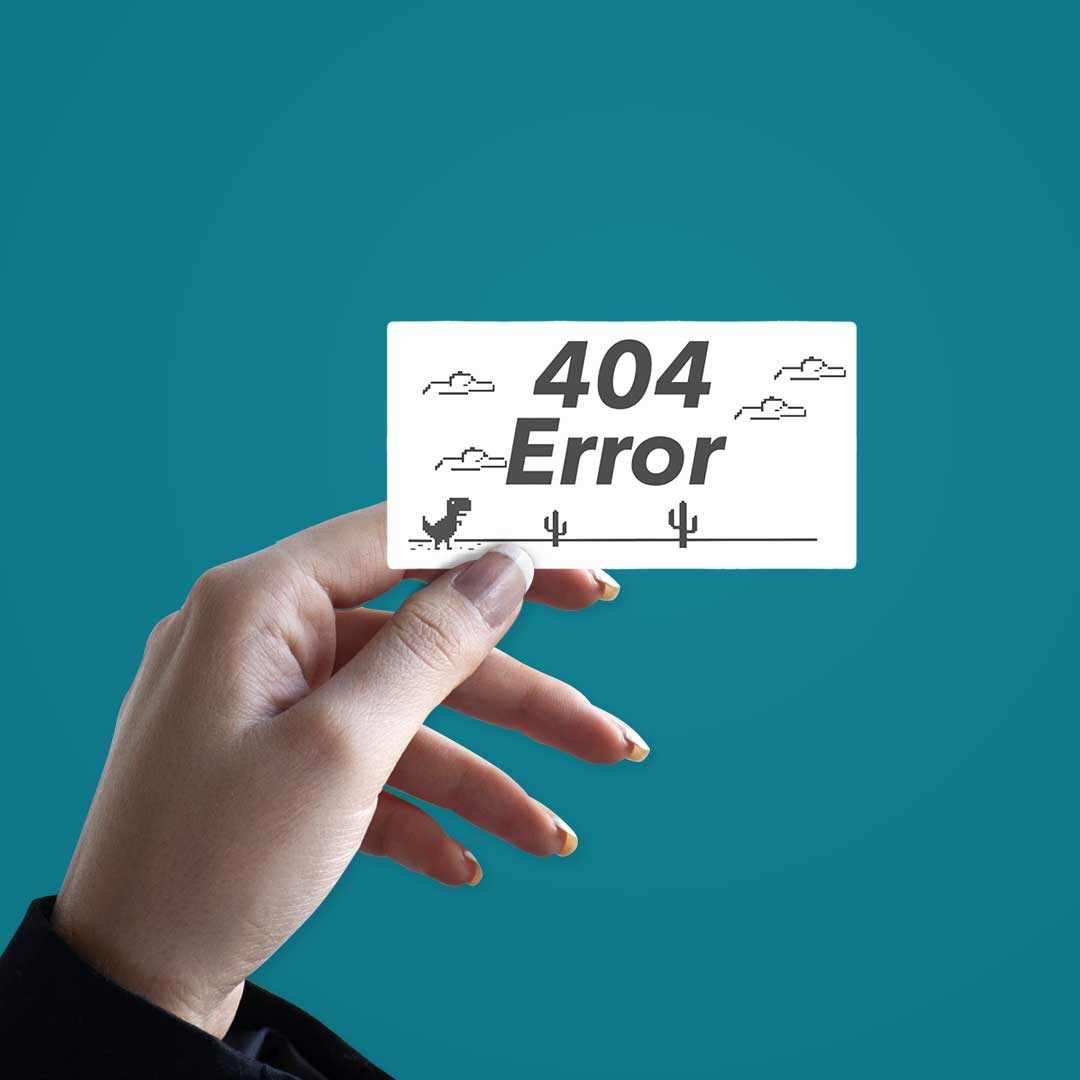 404 Error Sticker waterproof vinyl decal for laptop, bike, car & bottle