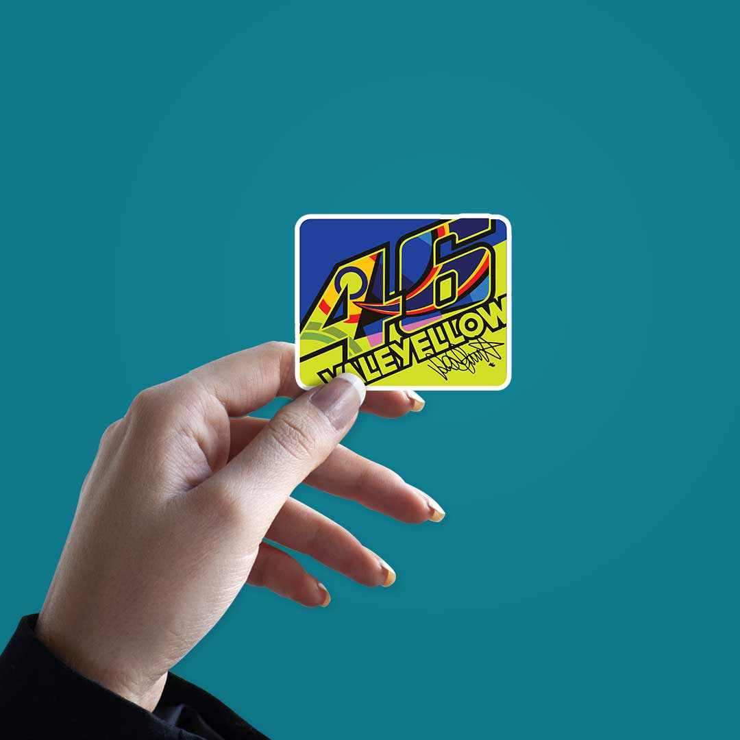 46 Valeyellow Sticker waterproof vinyl decal for laptop, bike, car & bottle