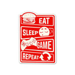 Eat Sleep Game Repeat Sticker | STICK IT UP