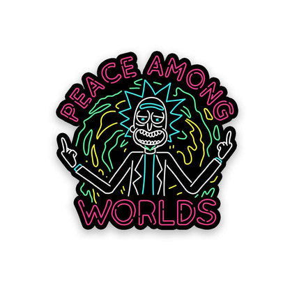 Neon Peace among the world Sticker | STICK IT UP