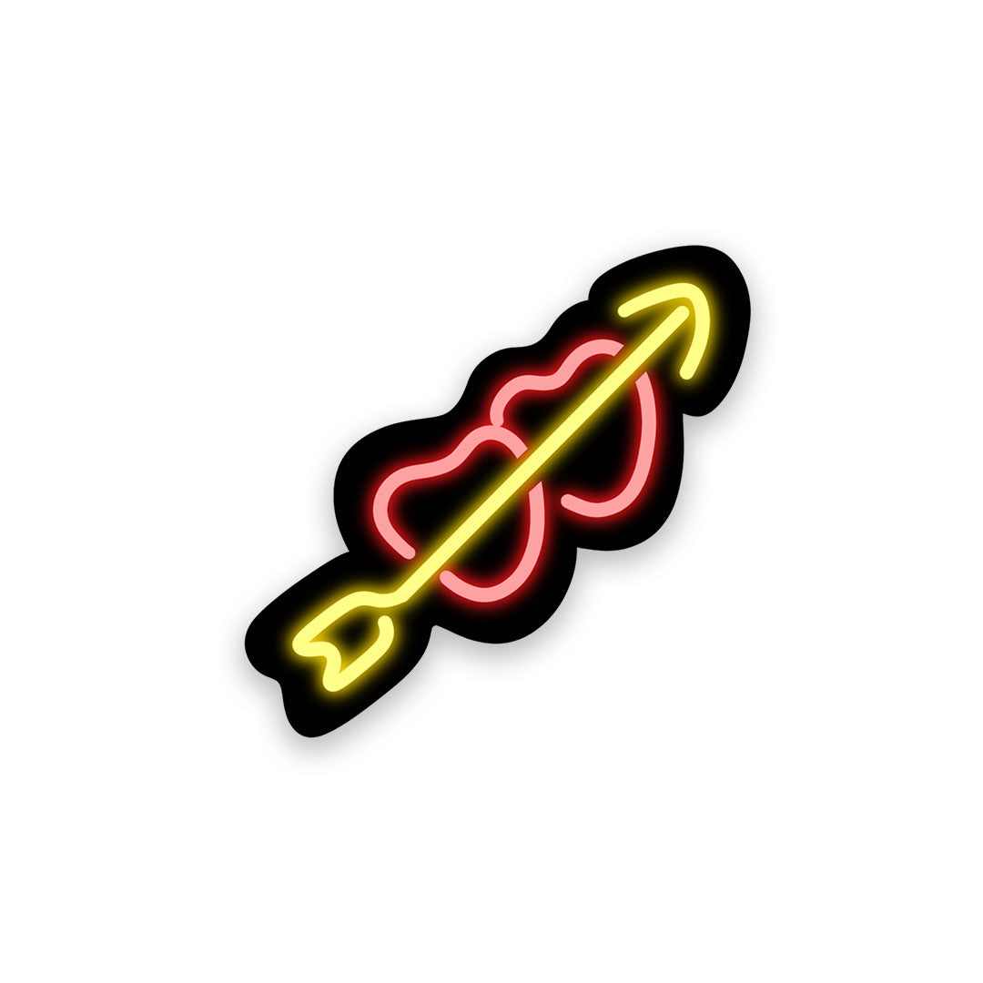 Neon Heart with arrow Sticker | STICK IT UP