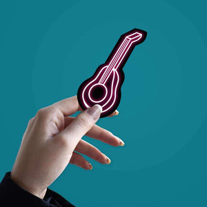 Neon Pink guitar Sticker | STICK IT UP