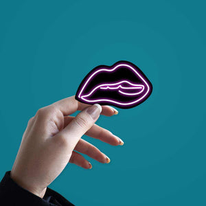 Neon Pink kiss Sticker | STICK IT UP