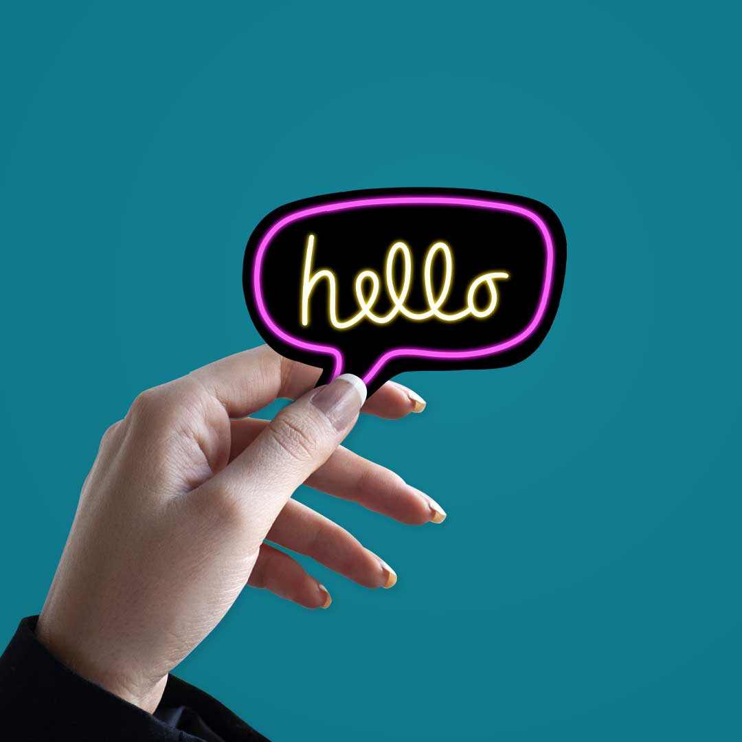 Neon Hello Sticker | STICK IT UP