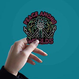 Neon Peace among the world Sticker | STICK IT UP