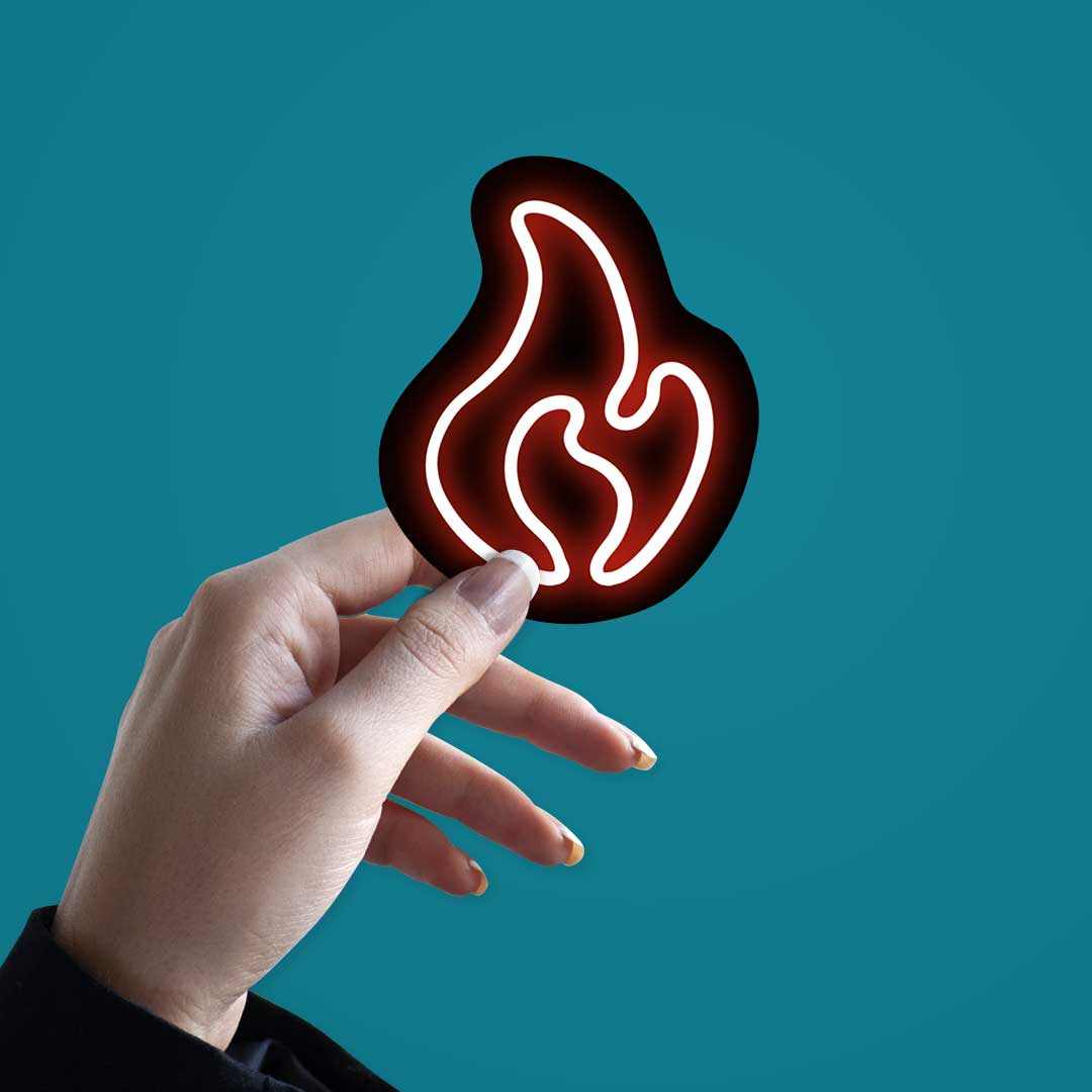 Neon Fire Sticker | STICK IT UP