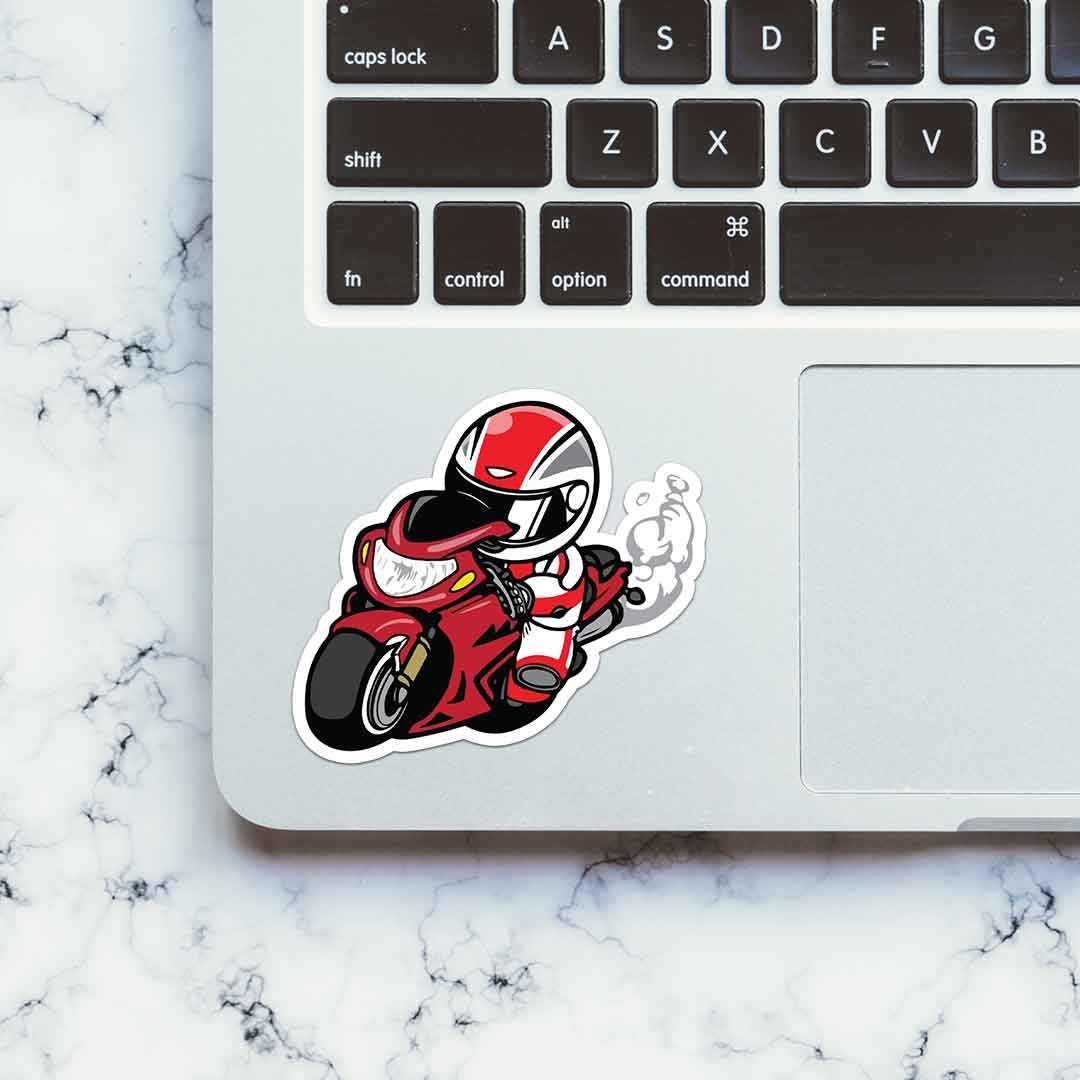 Red Bike Racer Sticker | STICK IT UP