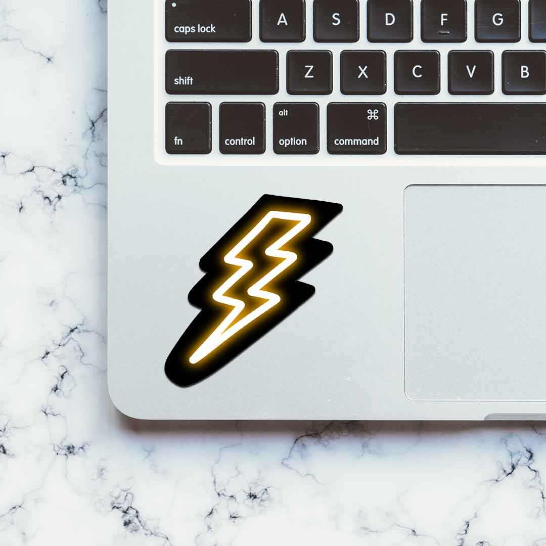 Neon Lightning Sticker | STICK IT UP