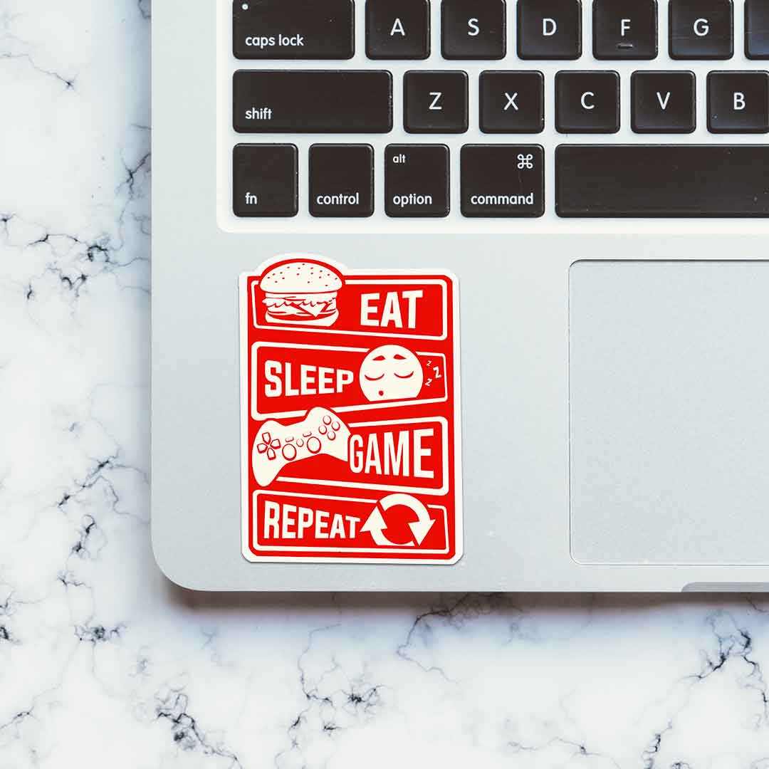 Eat Sleep Game Repeat Sticker | STICK IT UP