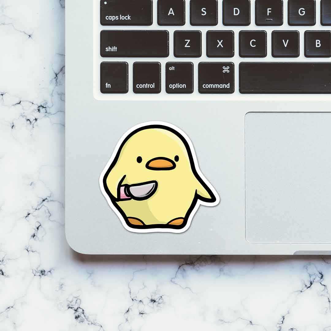 Duck With Knife Sticker | STICK IT UP