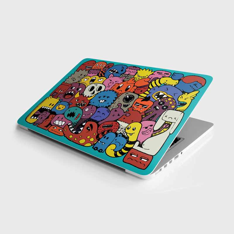 Multiple Cute Monsters Laptop Skin | STICK IT UP