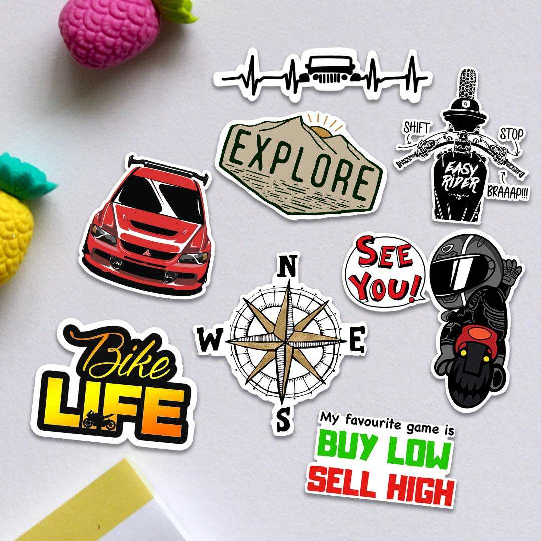 Cars/Bike Sticker Pack [15 Sticker] | STICK IT UP