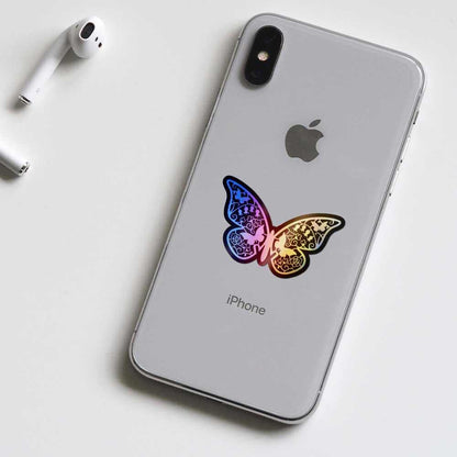 Butterfly with mini butterfly Holographic Stickers | STICK IT UP