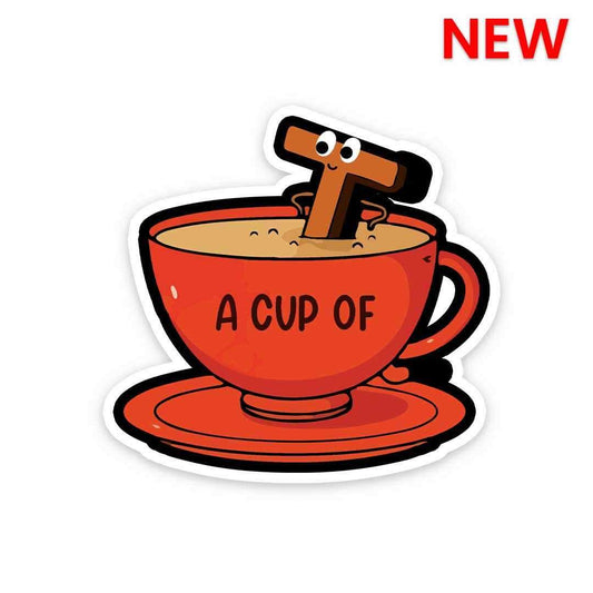 A cup of tea Sticker waterproof vinyl decal for laptop, bike, car & bottle