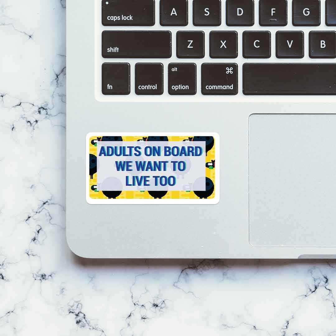 Adults on board Sticker waterproof vinyl decal for laptop, bike, car & bottle