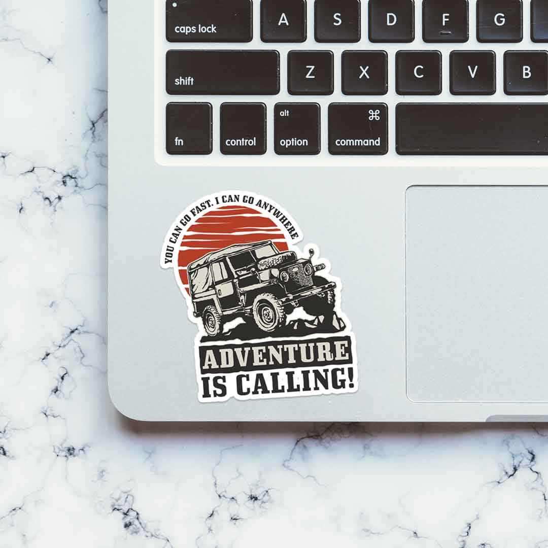 Adventure is calling Sticker waterproof vinyl decal for laptop, bike, car & bottle