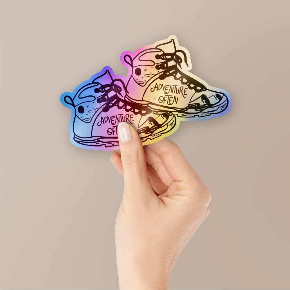 Adventure often Holographic Stickers waterproof vinyl decal for laptop, bike, car & bottle