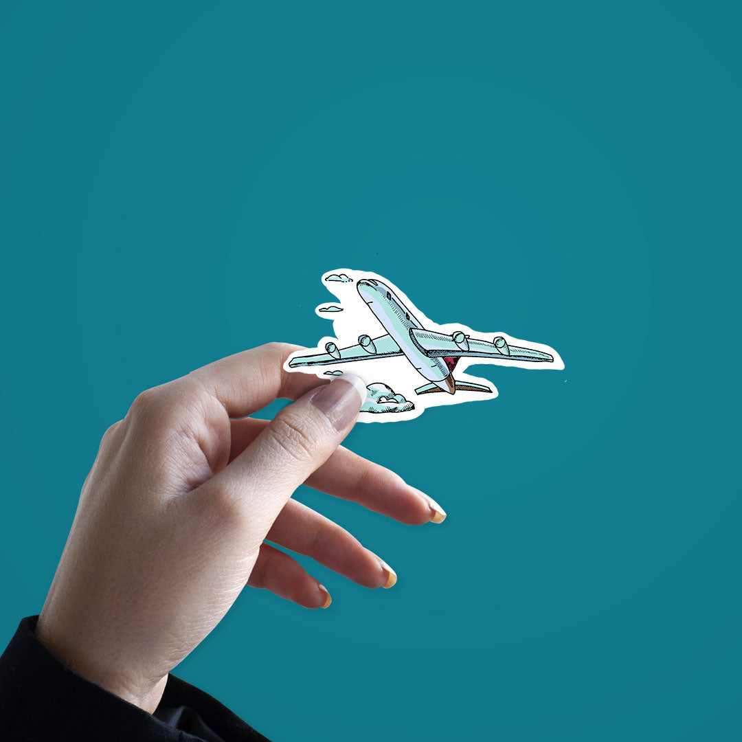 Aeroplane Sticker waterproof vinyl decal for laptop, bike, car & bottle