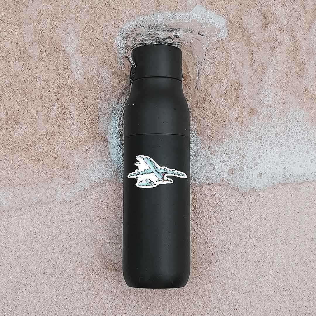 Aeroplane Sticker waterproof vinyl decal for laptop, bike, car & bottle