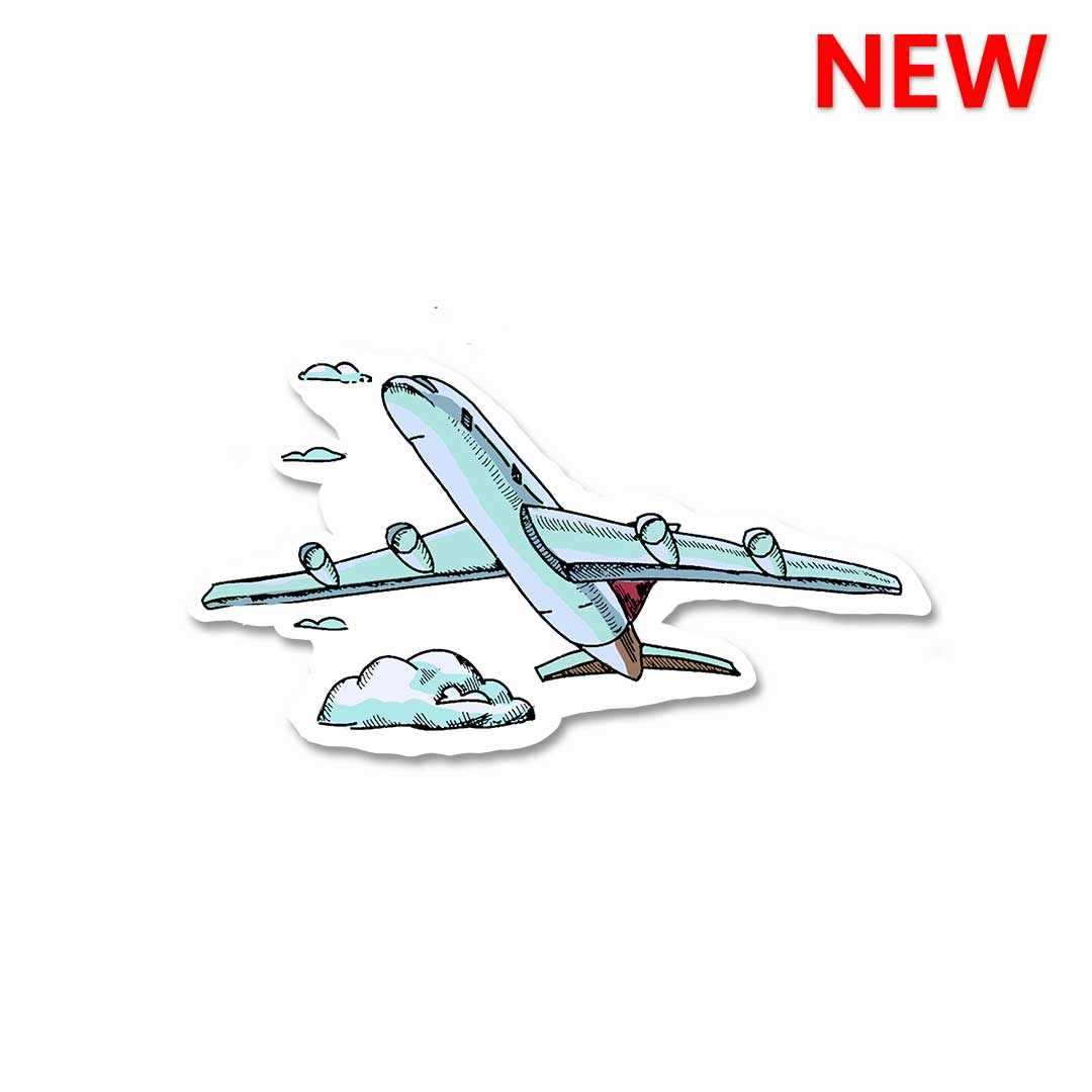 Aeroplane Sticker waterproof vinyl decal for laptop, bike, car & bottle