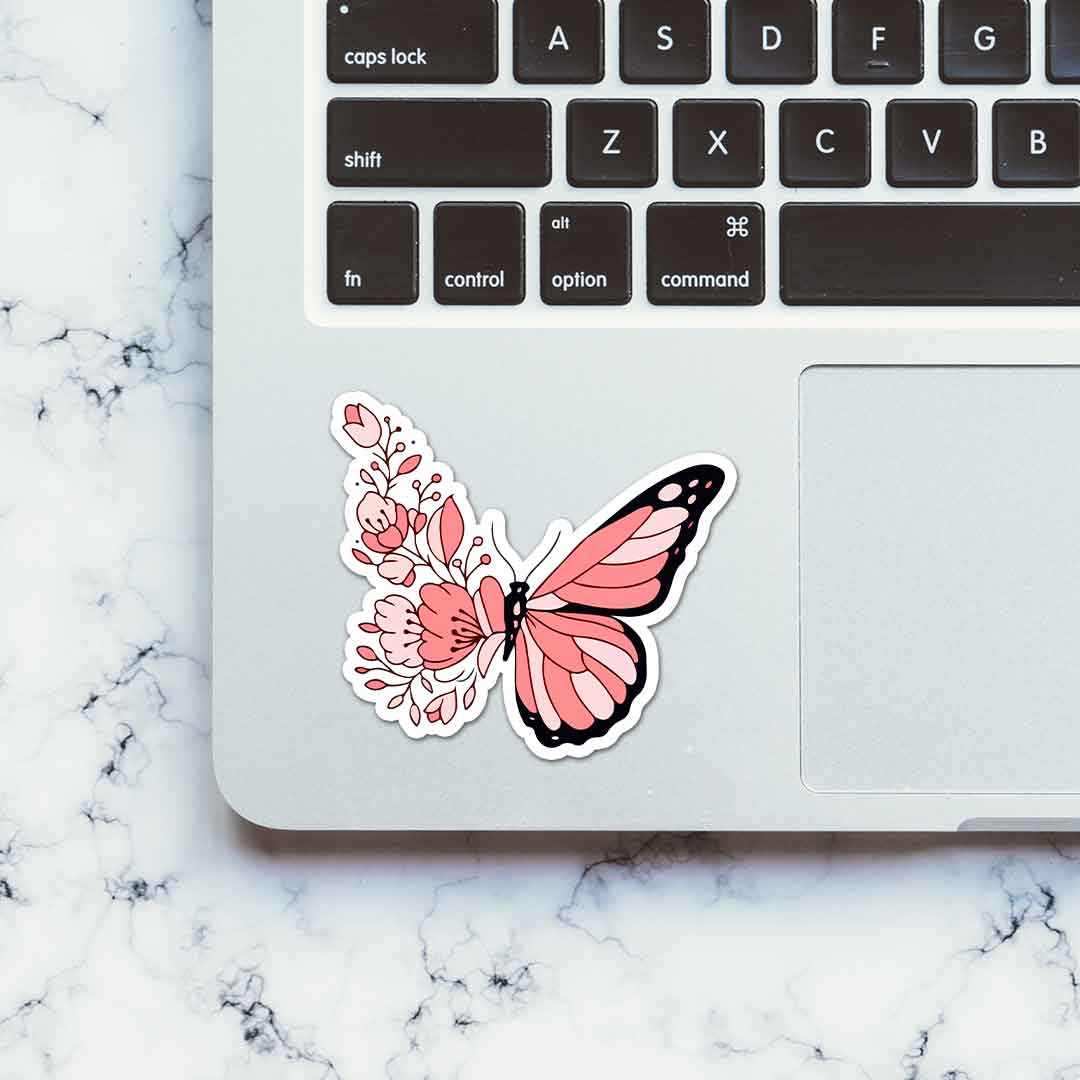 Aesthetic Butterfly Sticker waterproof vinyl decal for laptop, bike, car & bottle