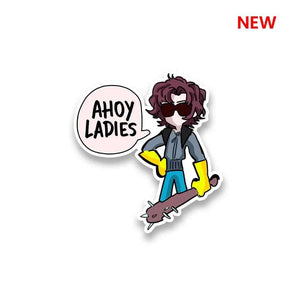 Ahoy Ladies Sticker waterproof vinyl decal for laptop, bike, car & bottle