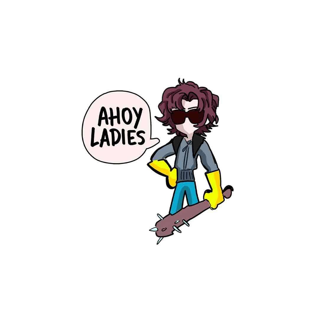 Ahoy Ladies Sticker waterproof vinyl decal for laptop, bike, car & bottle