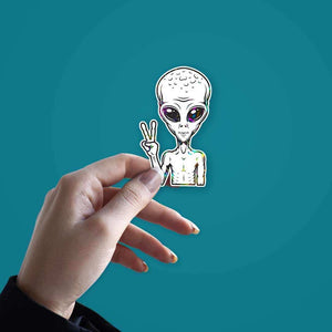 Alien sticker waterproof vinyl decal for laptop, bike, car & bottle