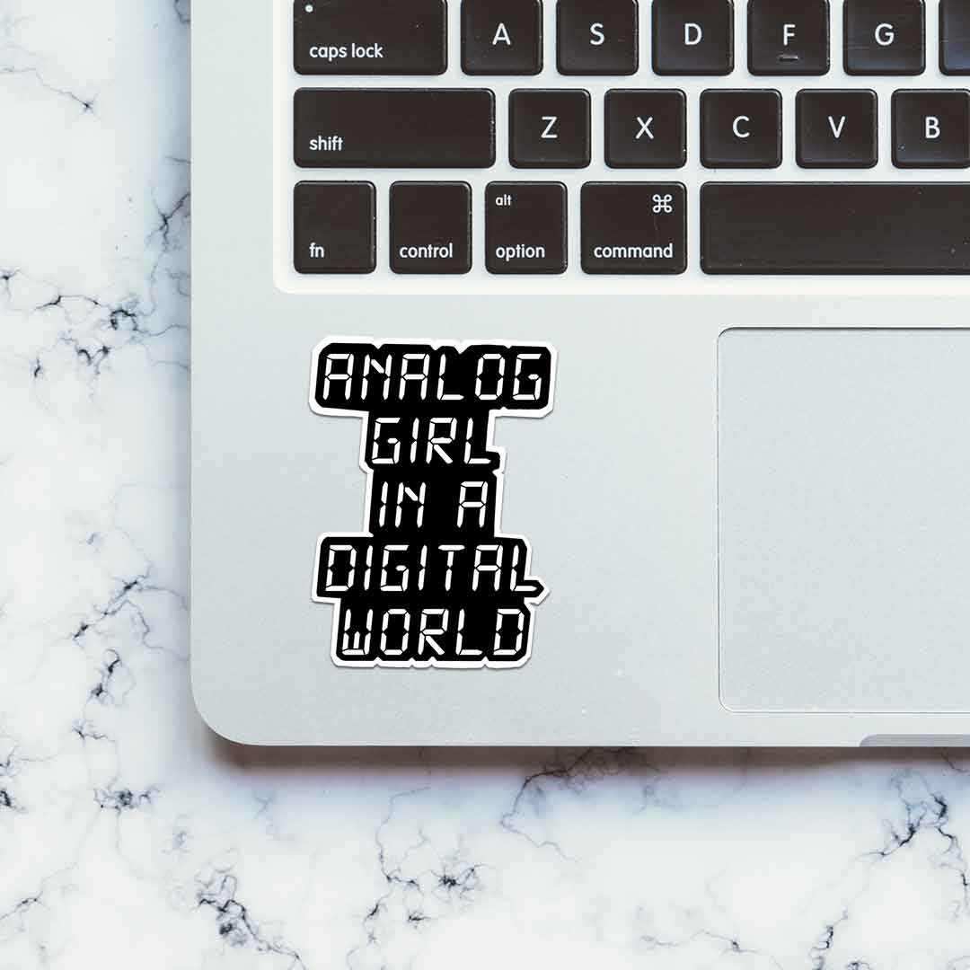 Analog Girl Sticker waterproof vinyl decal for laptop, bike, car & bottle