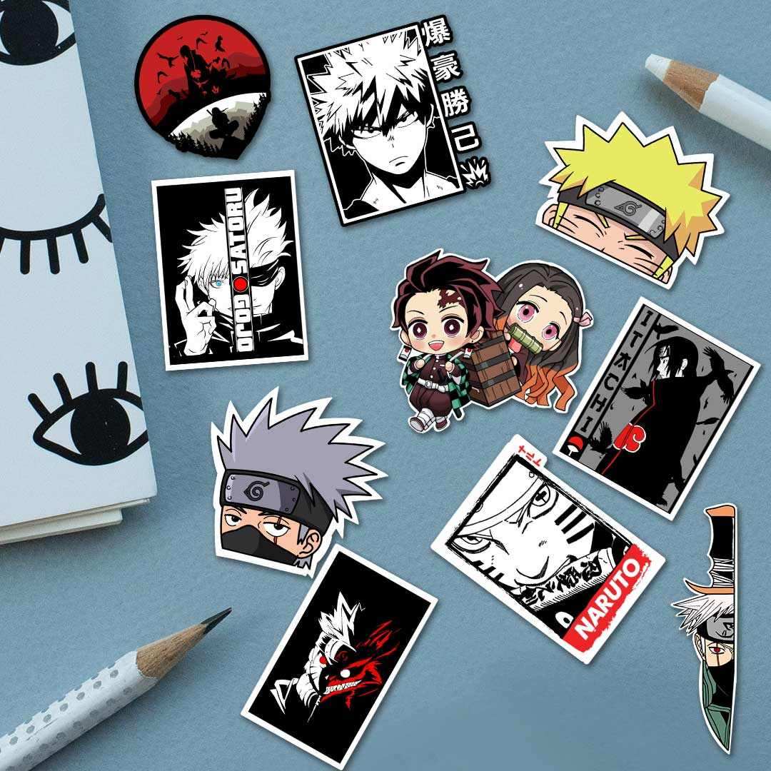 Anime Sticker Pack [20 Sticker] waterproof vinyl decal for laptop, bike, car & bottle