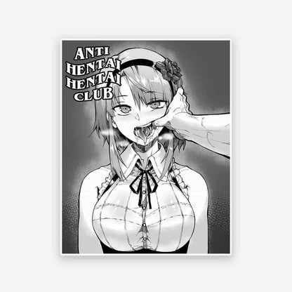 Anti Hentai Hentai Club sticker waterproof vinyl decal for laptop, bike, car & bottle