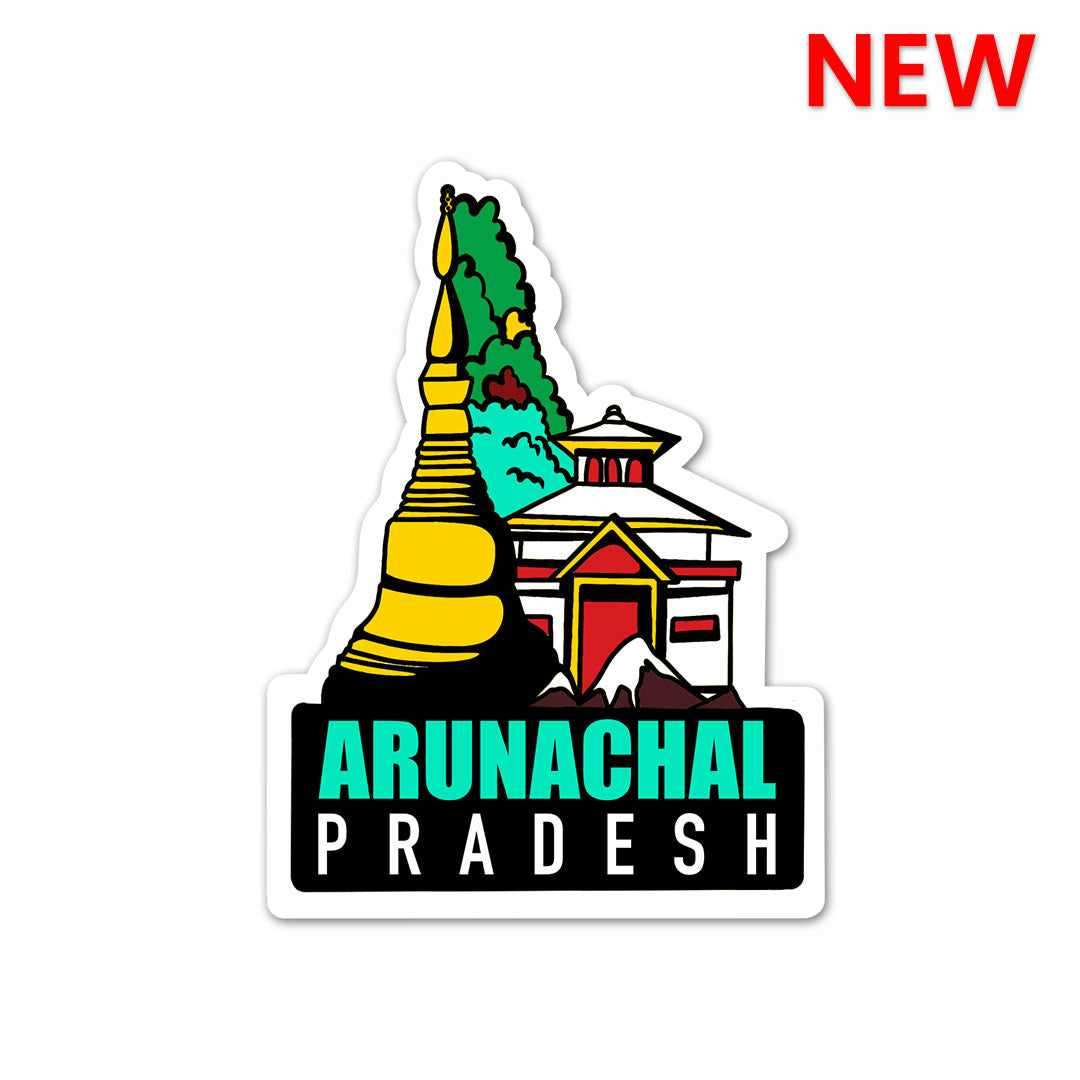 Arunachal Pradesh Sticker waterproof vinyl decal for laptop, bike, car & bottle