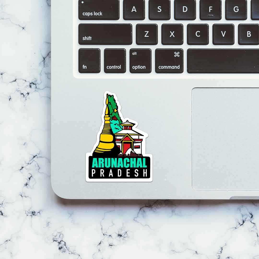 Arunachal Pradesh Sticker waterproof vinyl decal for laptop, bike, car & bottle