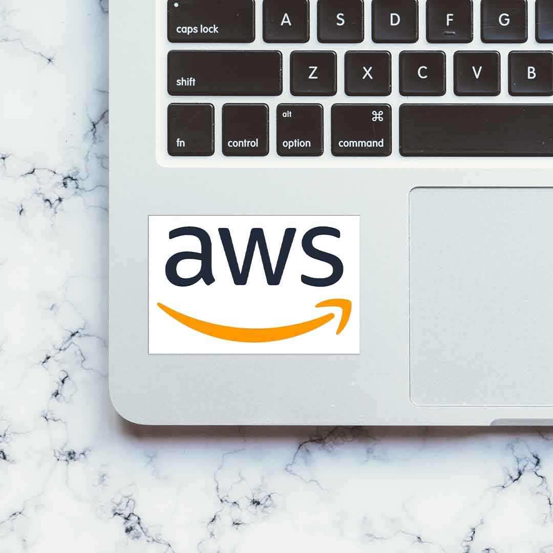 AWS Sticker waterproof vinyl decal for laptop, bike, car & bottle